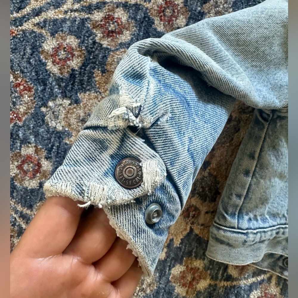 Vintage orange tab Little Levi’s Sherpa lined denim jacket 2T - Picture 12 of 14